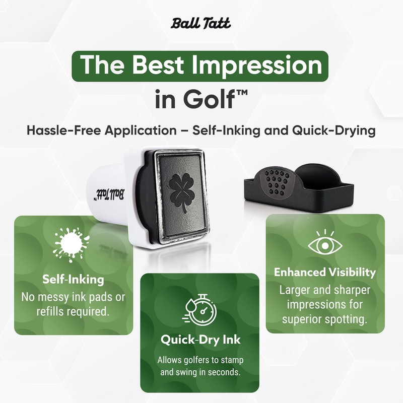 Ball Tatt - Golf Ball Stamper, Self-Inking Golf Ball Stamp,