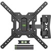 USX MOUNT UL Listed Full Motion TV Mount, Swivel Articulating Tilt TV Wall Mount for 26-55Inch LED, 4K, Wall Mount Bracket with VESA 400x400mm Up to 77lbs, Perfect Center Design -XMM006-1