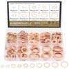 225 Pieces Copper Metric Flat Washers, Sealing Washers, Kindroufly 10