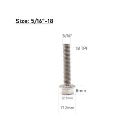 cSeao 5/16"-18 * 2" Flanged Hex Head Bolts Flange Hexagon Screws, Stainless Steel 304, DIN 6921, 10 PCS