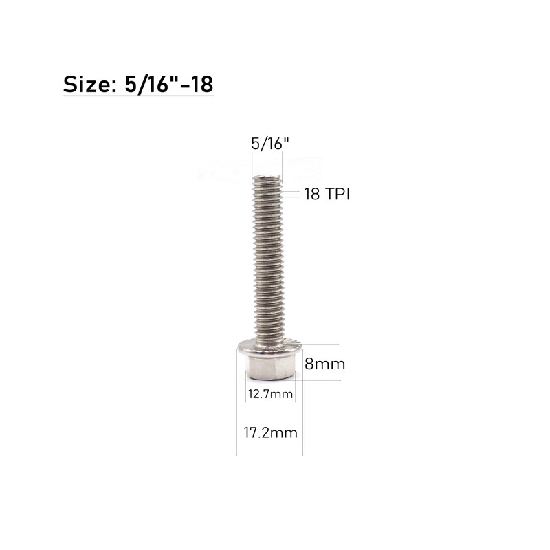 cSeao 5/16"-18 * 2" Flanged Hex Head Bolts Flange Hexagon