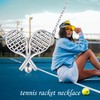 ONEFINITY Tennis Necklace 925 Sterling Silver Tennis Racquets and Ball