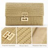 TOFBS Women's Clutch Straw Square Handbag Summer Envelope Bag Woven