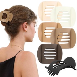 Ruzister 6 Pieces Hair Clips Square Flat Hair Clips Hair Clips with Inner Teeth for Secure Grip Hair Clips for Thick Thin Hair Clips