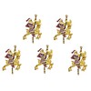 5pcs Rhinestone Santa and Gold Reindeer Merry go Round Embellishments