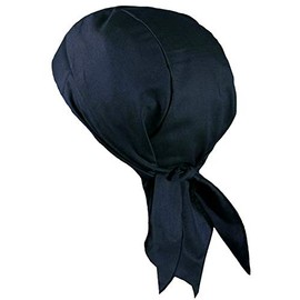 Solid Color Doo Rag with Sweatband, Made in America, Skull Cap for Men Women (Dark Navy Blue Dorag with Sweatband)