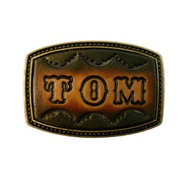 Handmade in USA - Small Leather Name Buckle For Narrow Belts, 1 to 5 Letters