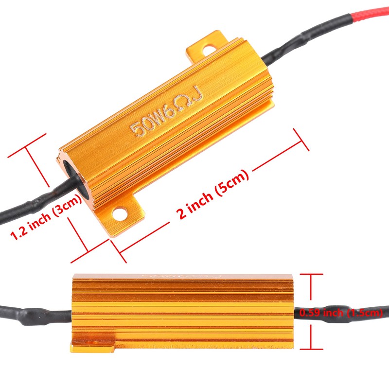 Aaron 4Pcs 50W 6ohm Load Resistors - Fix LED Bulb