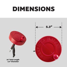 Plumb Craft 7750125 25' Manual Canister Drain Pipe Auger, Black