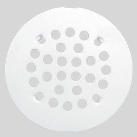 Bropury 4-1/4-Inch Easy-to-Install Snap-in Shower Drain Cover Floor Drain Replacement Cover Stainless Steel (white)