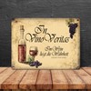 trendaffe - Metal sign with wine motif and saying: In