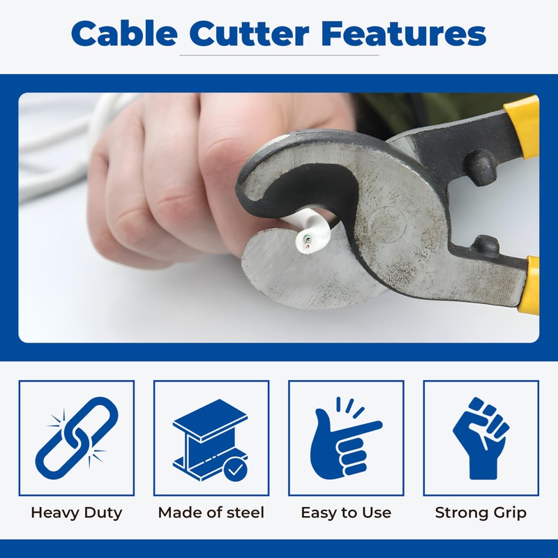 Cable Cutter Heavy Duty Wire Cutting Tool Shears for Aluminum,