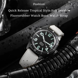 Nizonlaie Fluororubber Watch Strap Quick Release Tropical Style Soft Sport FKM Rubber Strap 18 mm 20 mm 22 mm Universal FKM Rubber Watch Straps Replacement Strap Men Women, 20 mm