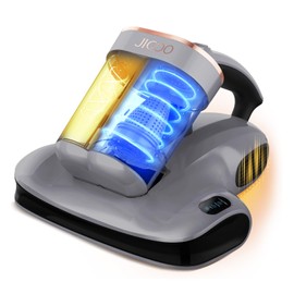 JIGOO Mattress Vacuum Cleaner with UV-C Light, Bed Vacuum Cleaner with Dust Sensor, Ultrasonic and High Heating, Deep Cleaning Bed Vacuum for Sofa Bed Fabric Surface (S100 Cordless)