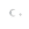 [Custom Made] Aries Dear Moon Aquamarine Unbalanced Constellation Earrings OTE120613B