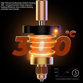 Creality K1 - Kit de bloques de calefacción de cerámica, 3D, piezas de impresora todo metal para rotura de calor a 300 °C, resistencia a altas temperaturas, kit de bloques de calefacción para K1/K1Max
