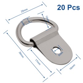 Rierdge Titanium Tone D Shape Tie Down Anchors, Iron D Rings Anchor Lashing Rings for Car Truck Trailer Cargo Boats RV, 20pcs