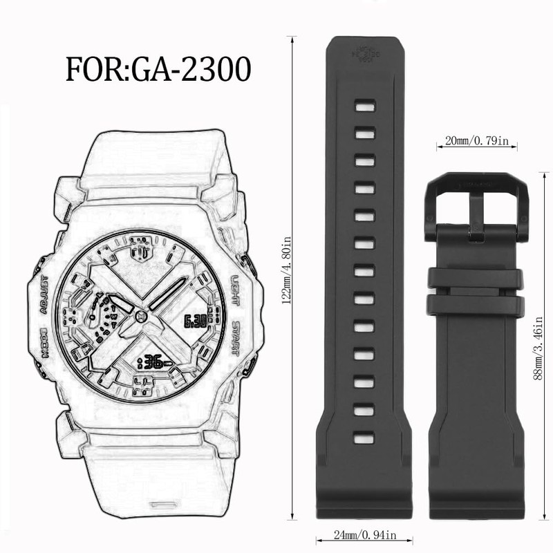 24mm Replacement Watch Band Compatible With Casio GA-2300 Men's Series