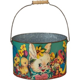 Primitives by Kathy Have A Happy Easter Decorative Bucket Set 9.50" Diameter x 6.25", 7.50" Diameter x 4.75"