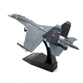 Enatuhter SU-35 Fighter Aircraft Model, 1:72 Scale Diecast Military Plane, Desktop Display Stand, Grey