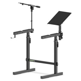 NiuNyuNeu Multi-Functional Keyboard Stand Heavy Duty Piano Stand with Microphone Stand and Laptop Stand