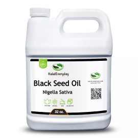 HalalEveryday Black Seed Oil 100%Pure Natural Cold Pressed Unrefined Unfiltered Nigella Sativa - 4 oz. Plastic Bottle