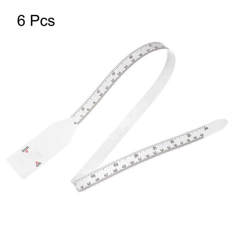 HARFINGTON 6Pcs Head Circumference Tape 24"(60cm) Plastic Measuring Rule Measure