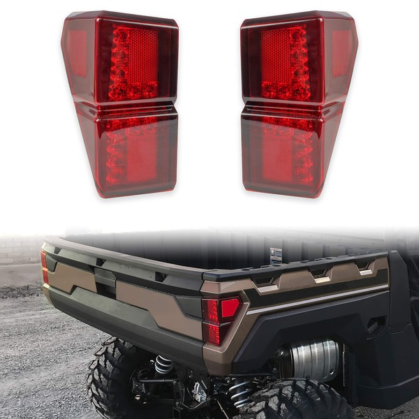 SAUTVS UTV Tail Lights for Ranger XP Crew, Red LED Taillights Rear Brake Stop Lamps for Polaris Ranger XP 1000 / Crew 2018-2023 Accessories (2PCS, 2413766)