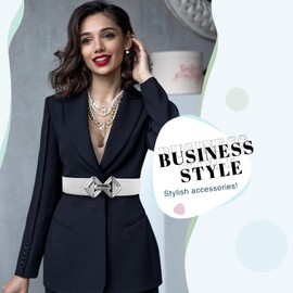 LXOrdora Stretchy Wide Belts for Women Elastic Waist Belts for Dresses Bling Silver 85cm/34in