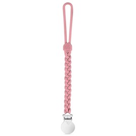 Ryan & Rose Cutie Clip Braiden Clip para chupete - Silicona trenzada (rosa)