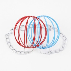 Lopsity 2PCS Rabbit Hay Feeder Ball Guinea Pig Hay Feeder Storage Stainless Steel Hanging Feed Dispenser for Hamster Guinea Pig Rat Chinchilla Bunny 2-in-1 Hay Manger Dispenser (red+Blue)