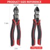 CINLIN 3-in-1 Diagonal Cutting Pliers, 7.5" Multifunction Heavy Duty Side-Cutting/Stripping/Crinmping