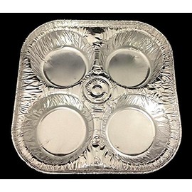 Handi-Foil 4-Cavity Cup Aluminum Foil Muffin Cupcake Pan - Disposable Baking Tin (Pack of 12)