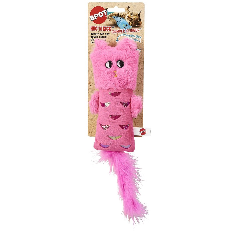SPOT Hug'n Kick Shimmer Glimmer Cat Toy with Catnip Assorted