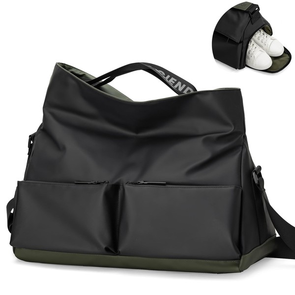 Gym Bag for Women Men with Shoe Compartment, Small Sport