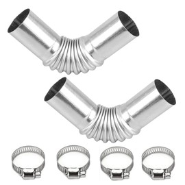 Diesel Heater Exhaust Pipe, Wanfoou 2 Pcs Stainless Steel Heater Exhaust Pipes Elbow Connector, Exhaust Hose for Car, 25MM Elbow Connector Gas Vent Exhaust Pipe with 4 Clamps