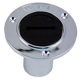 AMRP-1269DPCHR * Perko Chrome "Waste" Marine Deck Plate, Plastic Cap