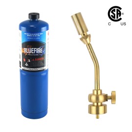 BLUEFIRE Full Metal Brass Pencil Flame Gas Welding Torch Head, MAPP MAP Propane - Torch with Propane gas kit