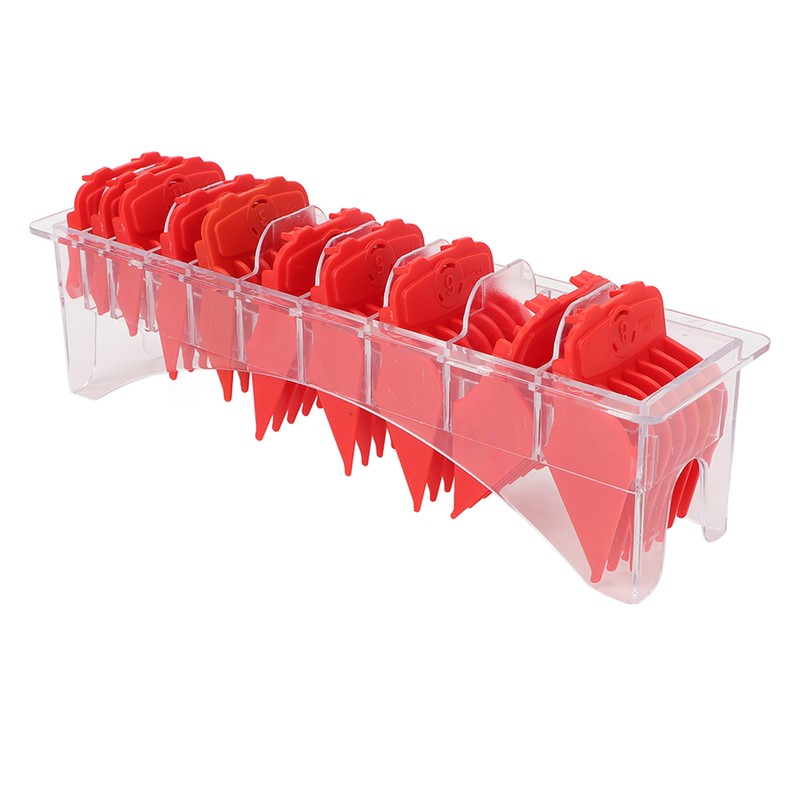 10pcs Professional Hair Clipper Guide Comb Red Hair Trimmer Cutting