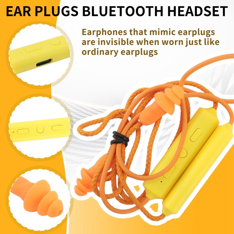 Atelierate Ear Plugs Bluetooth Headset Noise Reduction Earphone for Work