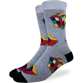 Good Luck Sock Men's Puzzle Cubes Socks, Big & Tall, Shoe Size 13-17