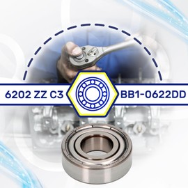 Ball Bearing 6202 ZZ C3 BB1-0622DD for the Engine with Size 15 x 35 x 11 mm - Made in Italy MONTERAL