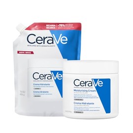 CeraVe Crema Hidratante Refill de Rostro y Cuerpo para Piel Seca a Muy Seca con Ceramidas Esenciales y Ácido Hialurónico, Hidrata y Restaura la Barrera de la Piel, 454 g