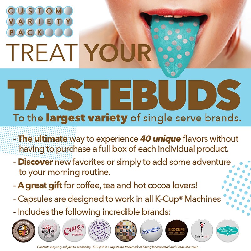 Flavored Decaf Coffee Pods Variety Pack, Great Mix of Decaffeinated