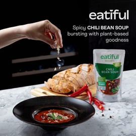 EATIFUL Chili Soup, Ready To Eat Vegan Chili Bean Soup, Made With Organic Vegetables, Plant Based, No Added Preservatives, Gluten Free, NON GMO, 14.1 Ounce (Pack of 3)