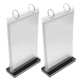 Operitacx 2pcs Pvc Flip Menu Display Stand Holder for Tabletop Restaurant Bar Cafe Advertising Stand Menu Flip