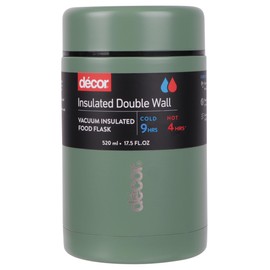 Décor Vacuum Insulated Food Flask, Stainless Steel Insulated Food Flask, BPA-Free, Leak-Proof, Durable & Reusable, Keeps Food Hot & Cold, Color may vary, 520ml