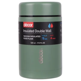 Décor Vacuum Insulated Food Flask, Stainless Steel Insulated Food Flask, BPA-Free, Leak-Proof, Durable & Reusable, Keeps Food Hot & Cold, Color may vary, 520ml