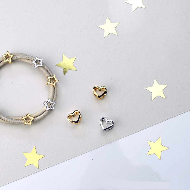 CHAMOON® Women's Star Charm Pendant 925 Sterling Silver Leather Bracelet,