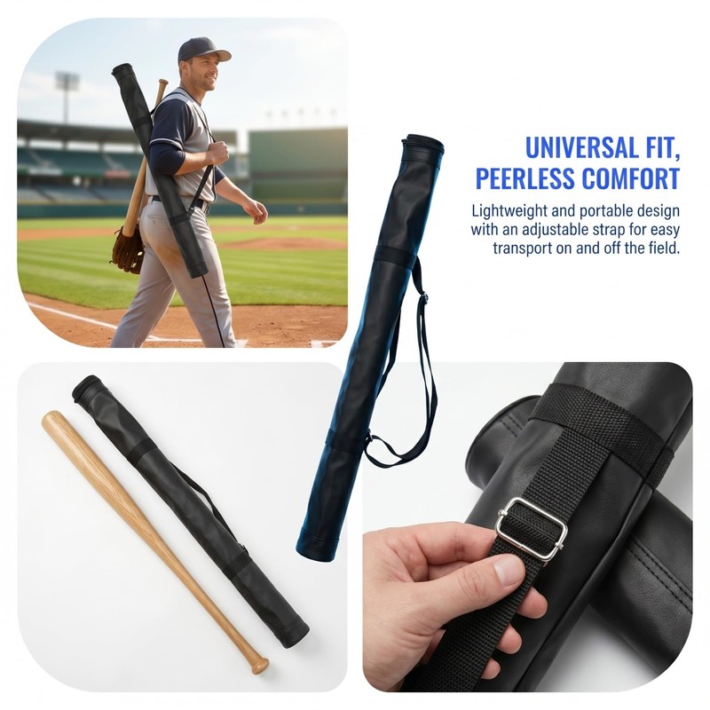 BIUDECO Baseball Bat Bag Black Adjustable Strap Travel Case